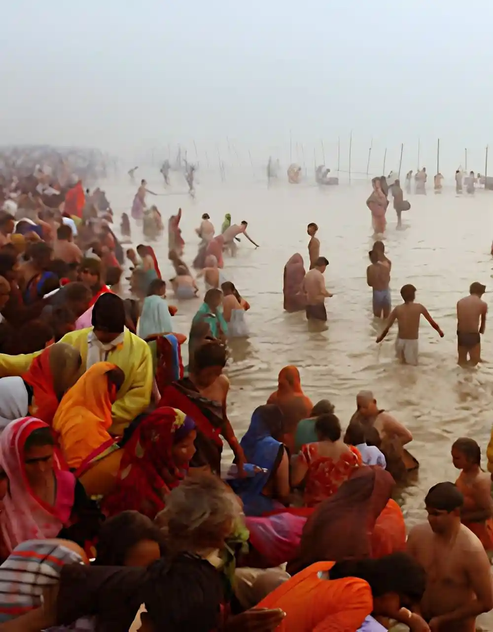 Devoted Public having their holy dip in Gangasagar